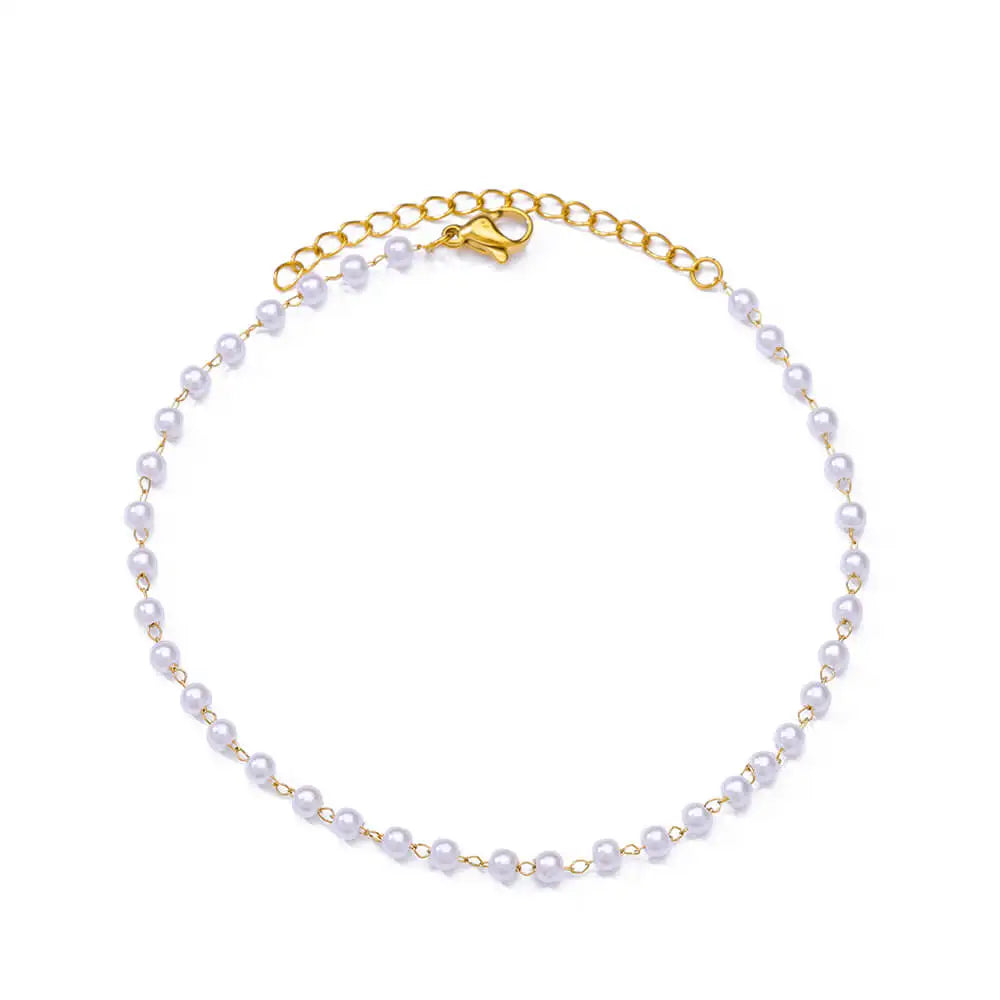 Colorful Boho Drops Anklets For Women Gold Color Stainless Steel Geometric Anklet Lux alternate view