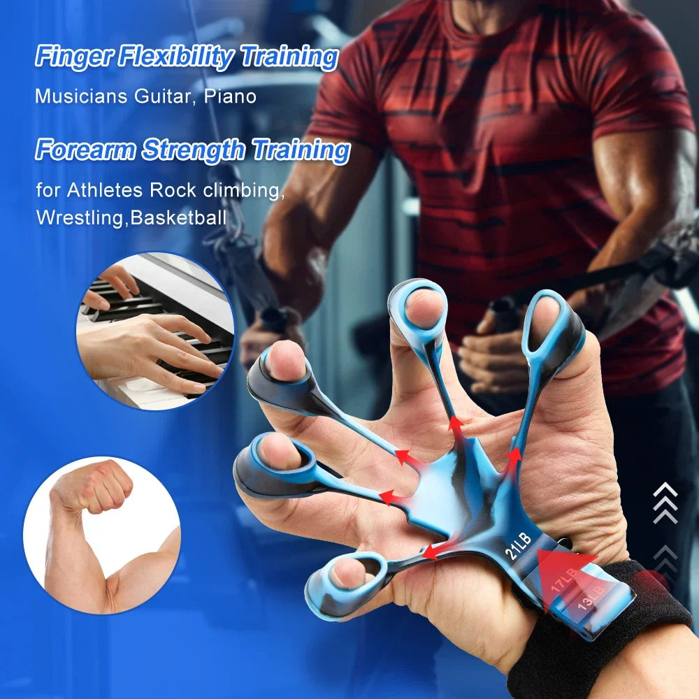 6 Level Finger Exerciser | Silicone Hand Strengthener for Musicians and Athletes alternate view