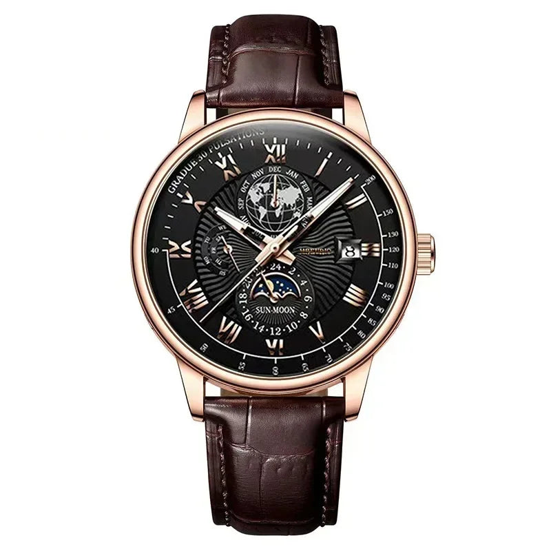 2026 Luxury Men's Sport Watch | Waterproof Luminous Leather Quartz Wristwatch additional angle