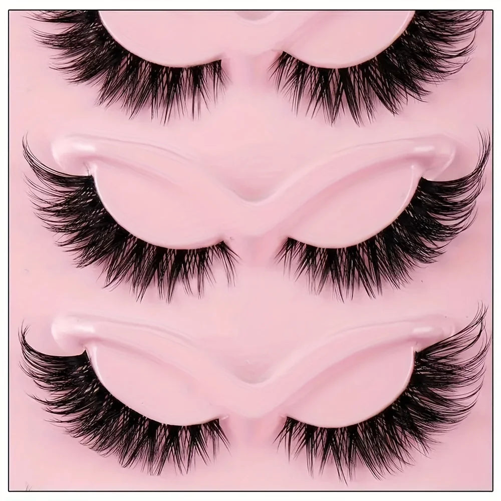 5 Pairs Cat Eye False Eyelashes | Hypoallergenic Natural Winged Lashes for Extended additional angle