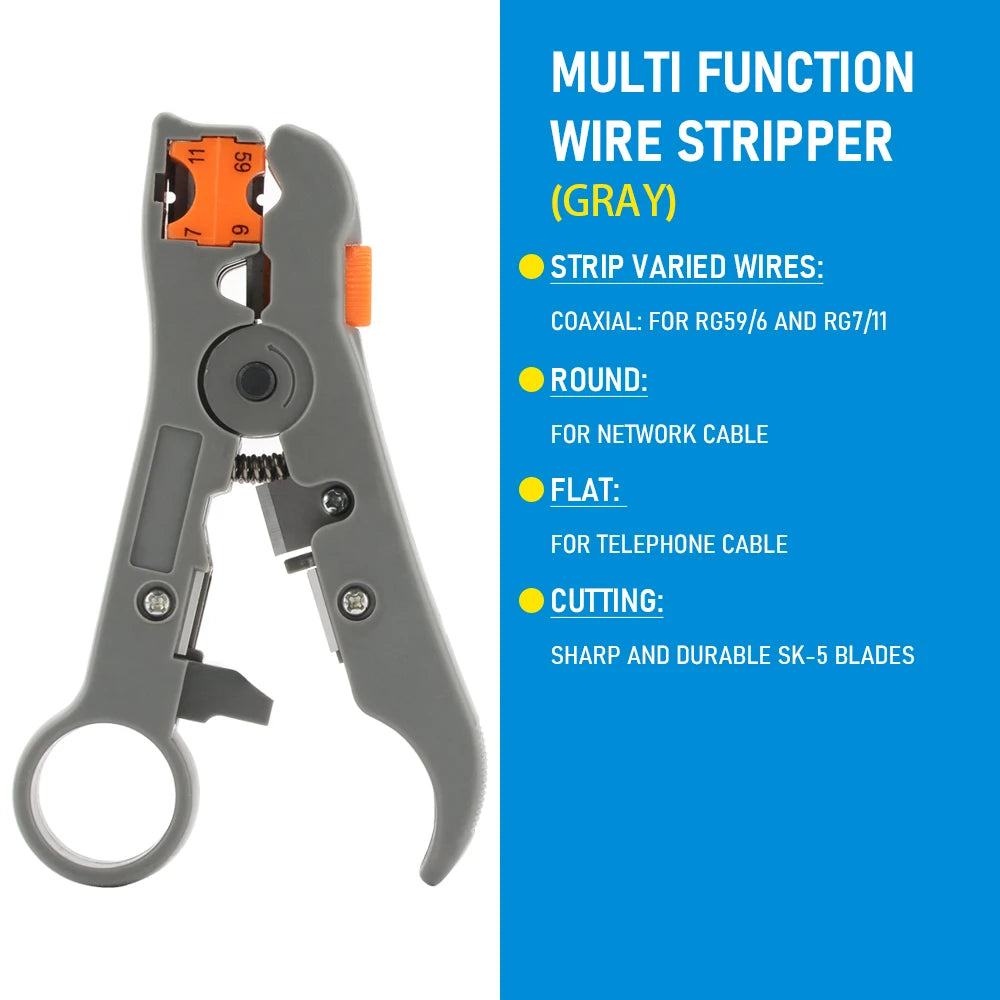 Multi-Functional Coaxial Cable Stripping Pliers | Wire Stripper Tool for UTP/STP RG59 lifestyle view