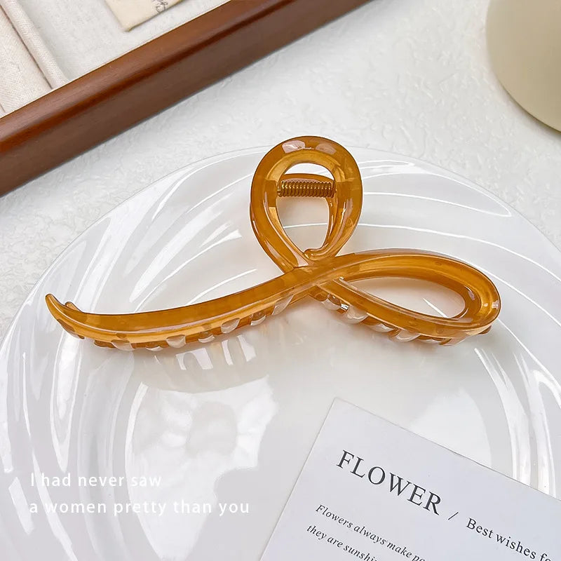 Elegant Jelly Color Bow Hair Claw For Women Girls Sweet Hair Ornament Back Headband H alternate view