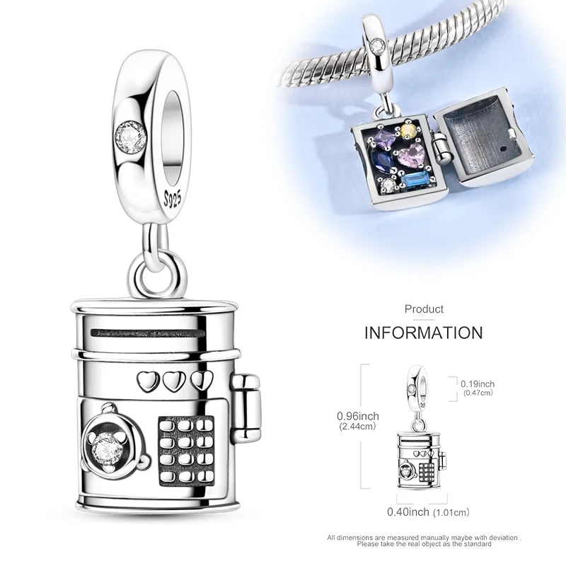 New 925 Sterling Silver Openable Charm Beads Matryoshka Mummy Easter Egg Whale Pend additional angle