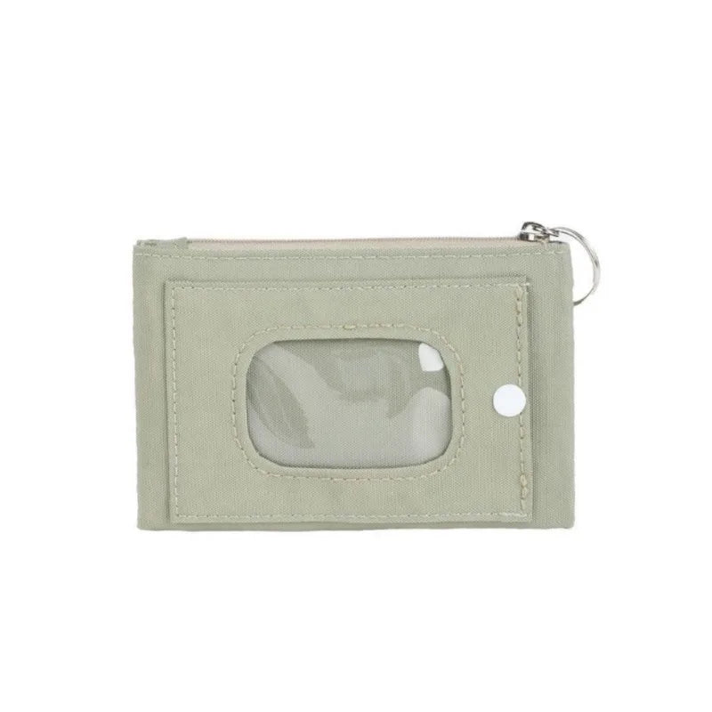 Casual Solid Nylon Coin Purse | Multi-Purpose Zipper Wallet Pouch close-up view