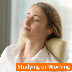 10 Pairs Soft Orange Foam Ear Plugs | Tapered Noise Reduction for Sleep and Travel close-up view
