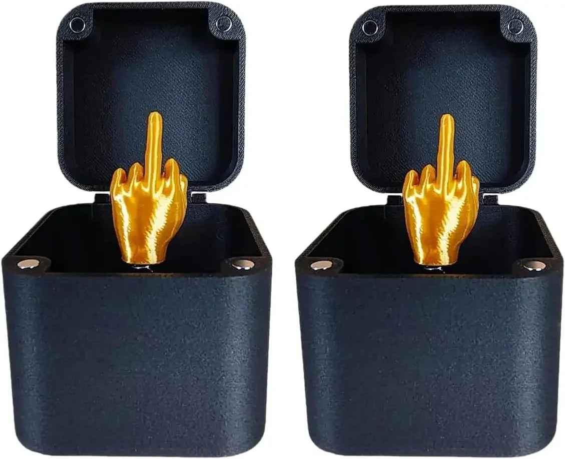 Funny Middle Finger in Box - Desk Decor Gag Gift for Halloween, Christmas & Birthday, alternate view