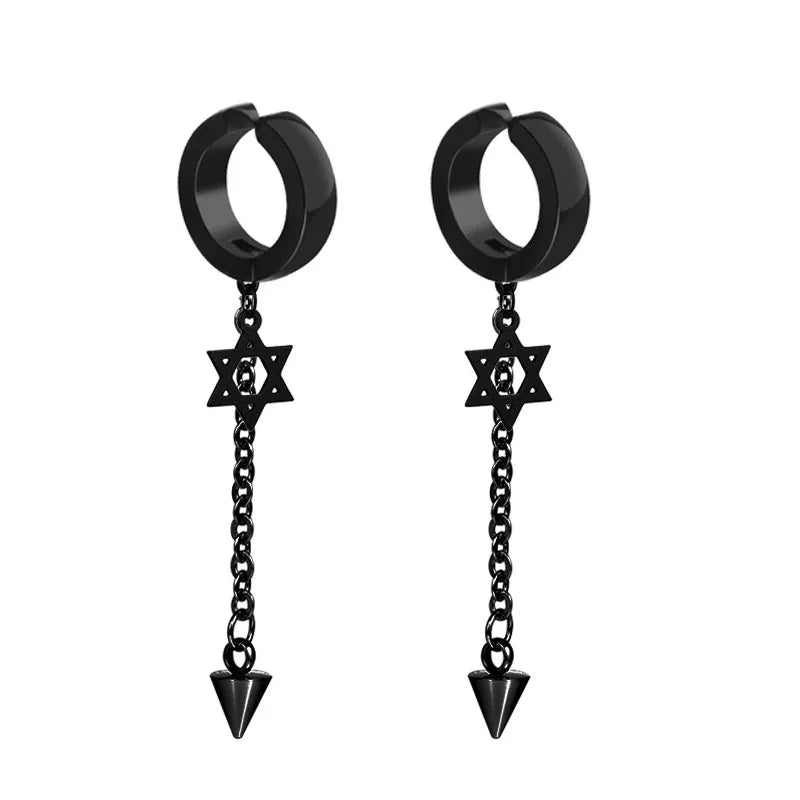 1 pairs No Piercing Earrings Titanium Steel Clip-on Fake Earring Round Ear Clip For Wome detail view