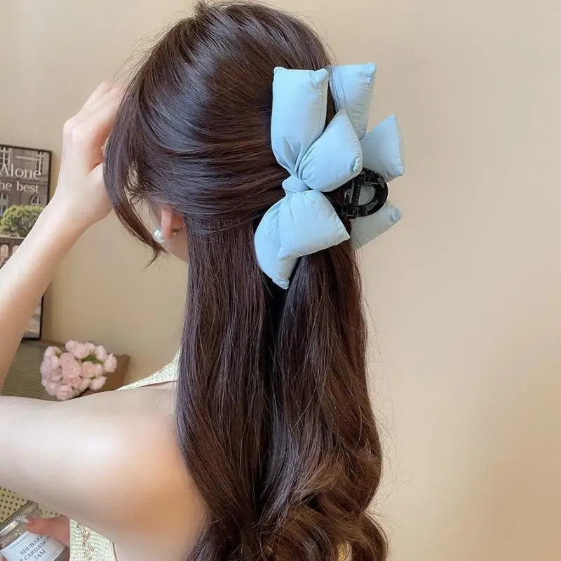 Women 3D Bow Princess Hairpin Cute Sweet Style Back Head Hair Clip for Girls Christmas Gift New Year Party Hair Accessory