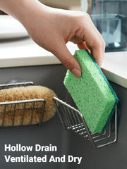 Stainless Steel Suction Cup Sponge Holder Drain Storage Caddy For Kitchen Sink Organizat detail view