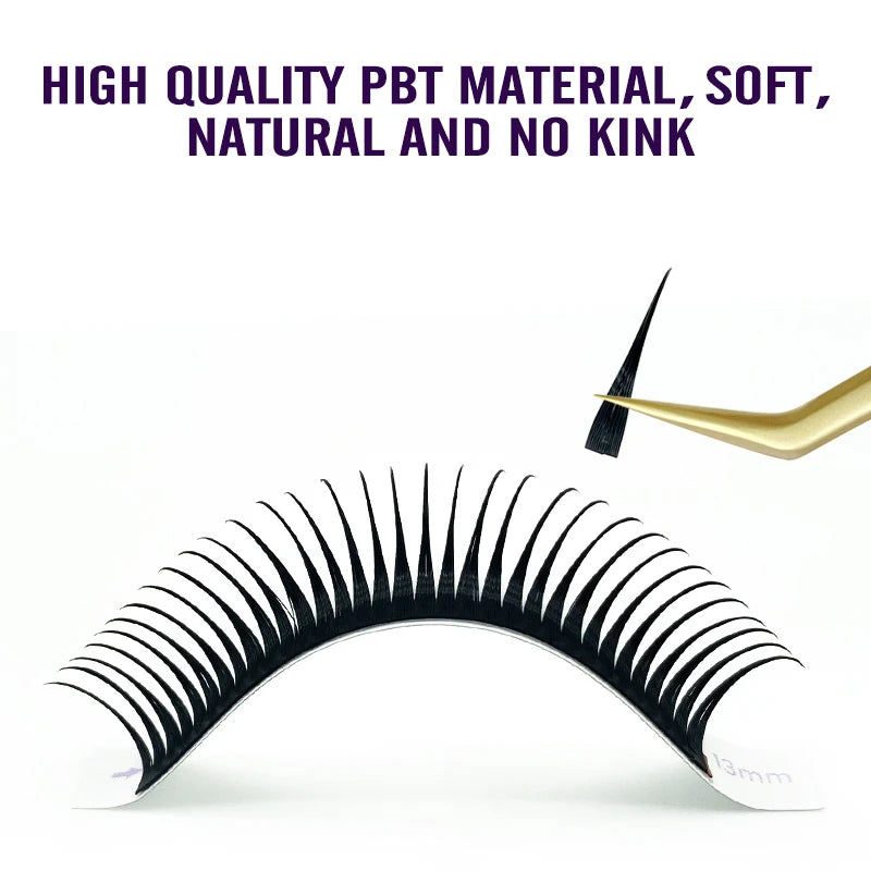 NATUHANA Wet Eyelash Extension 0.07mm | Easy Grafting Manga Wispy Lashes detail view