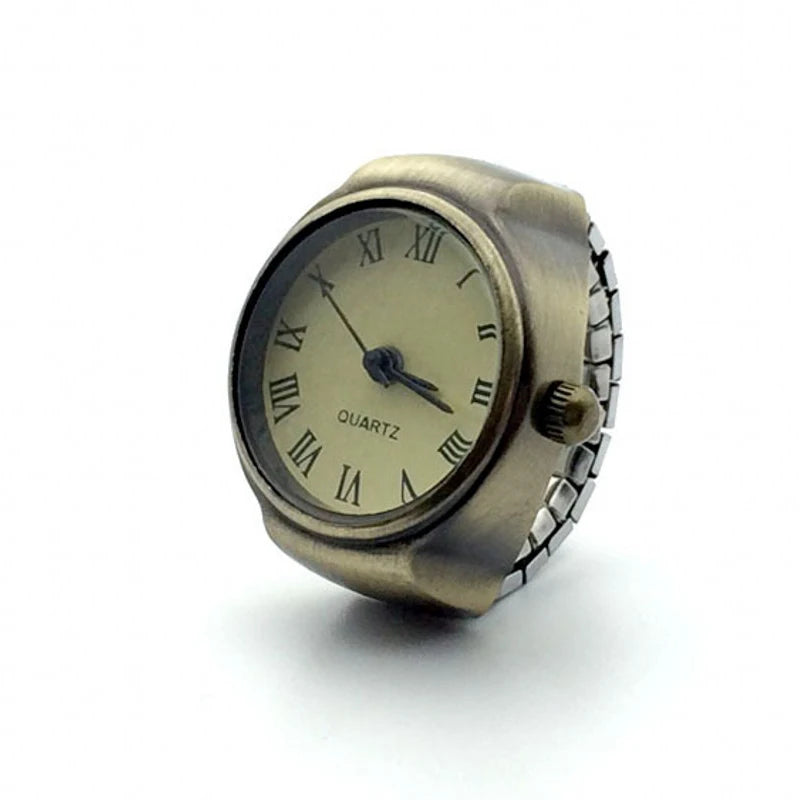 Retro Roman Vintage Punk Finger Watch Ring