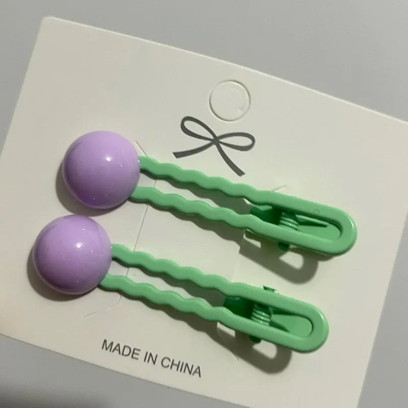 2Pcs/Set Simple Hair Clips For Girls Cute Hair Barrettes Baby Hairpins Kids Headwea additional angle