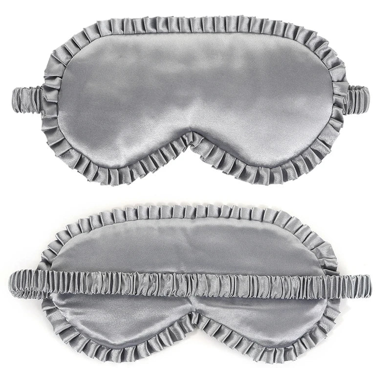 Silk Sleep Mask with Elastic Band and Lace Trim | Lightproof Breathable Eye Cover detail view