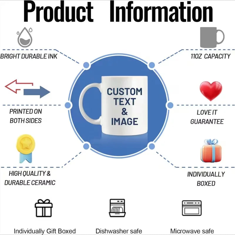 Custom Coffee Mug with Photo and Text | Personalized Gift Idea lifestyle view