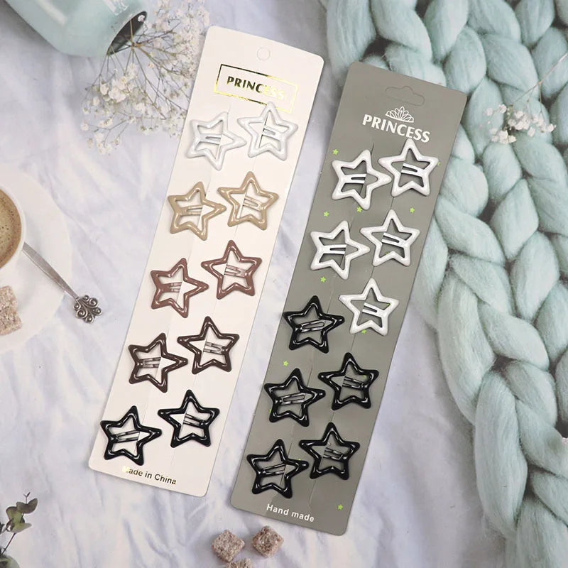 10Pcs Black Coffee Color Barrettes Women Snap Hair Clips Girls Hair Accessories Geome alternate view