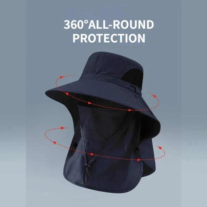 All-Season Outdoor Sun Hat | UV Protection Fishing Cap with Neck Flap detail view