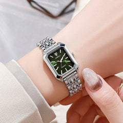 Women's Quartz Watch Rectangle Dial | Fashion Casual Steel Strap Watch alternate view