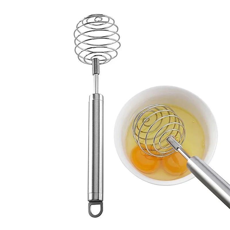 Stainless Steel Ball Spring Whisk | Handheld Mixer for Eggs, Butter, and Potatoes additional angle