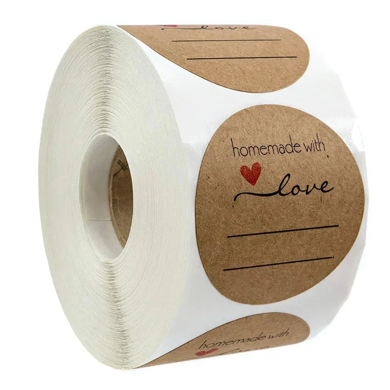 500pcs handmade with Love Stickers Baking label wedding sticker party label decorat additional angle