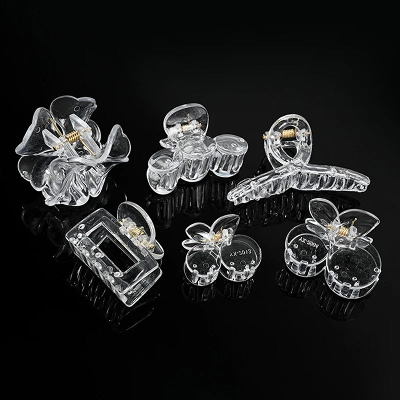 Acrylic Clear Claw Transparent Plastic Hair Clips Blank Hairpin Base for DIY Jewelry Making Fashion Girls Hair Accessories