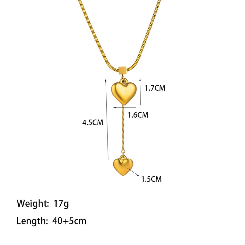 316L Stainless Steel Heart Necklace with Delicate Chain | Hypoallergenic Jewelry Gi additional angle