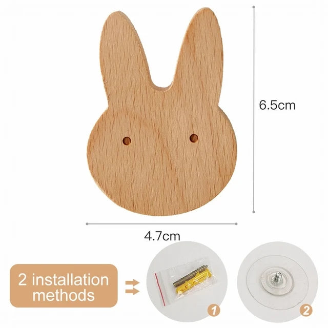 Wooden Animal Hook | Cute Wall Mounted Coat and Key Holder alternate view