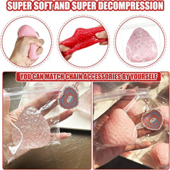 Strawberry Squishy Stress Toys Set | 3PCS Soft TPR Squeeze Fidget alternate view