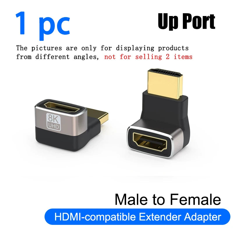 8K HDMI 2.1 Right Angle Adapter | 90 Degree Male to Female Connector for TV and Conso lifestyle view