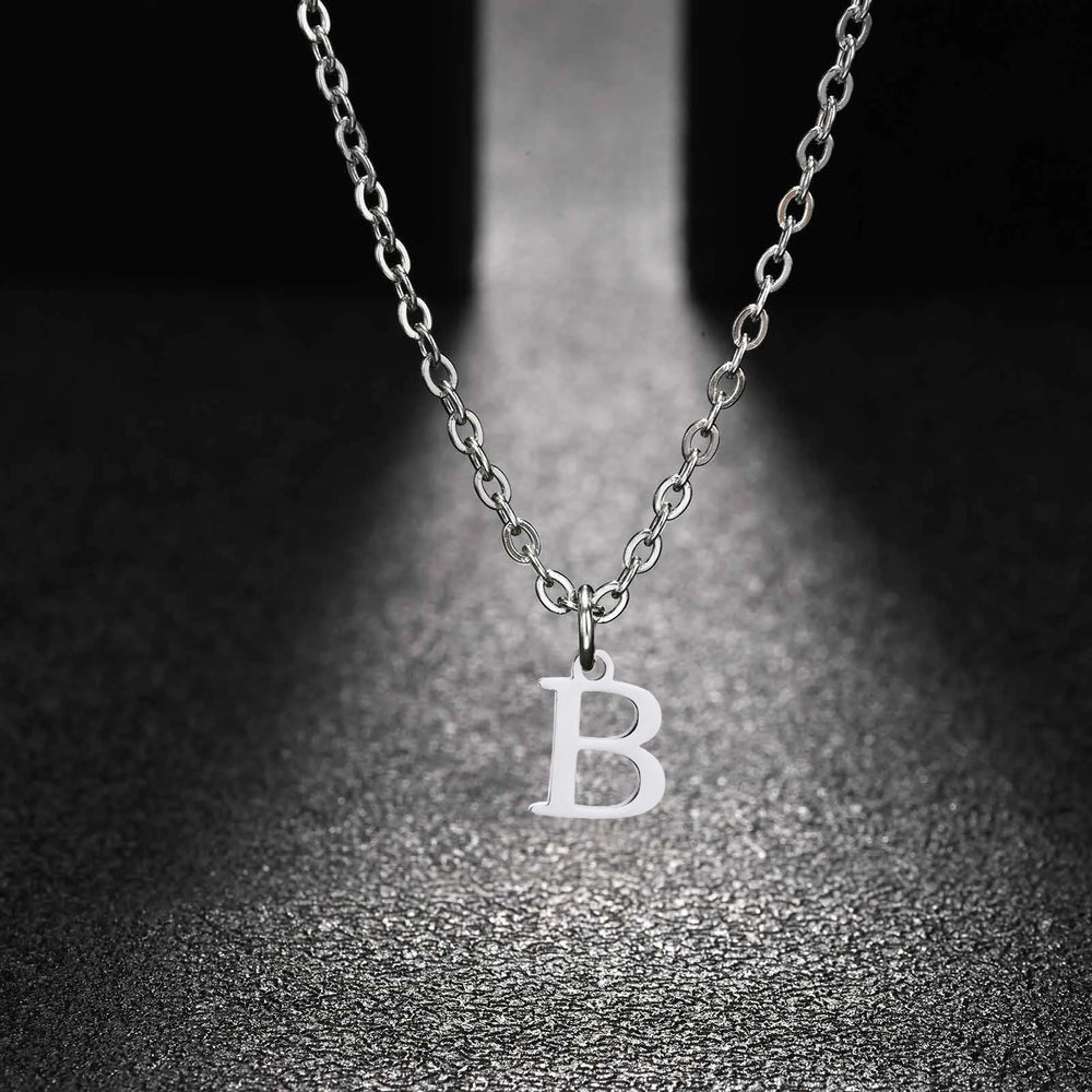 26 Letters A-Z Initial Pendant Necklaces for Women,Alphabet Pendant Rolo Chain Neckla alternate view
