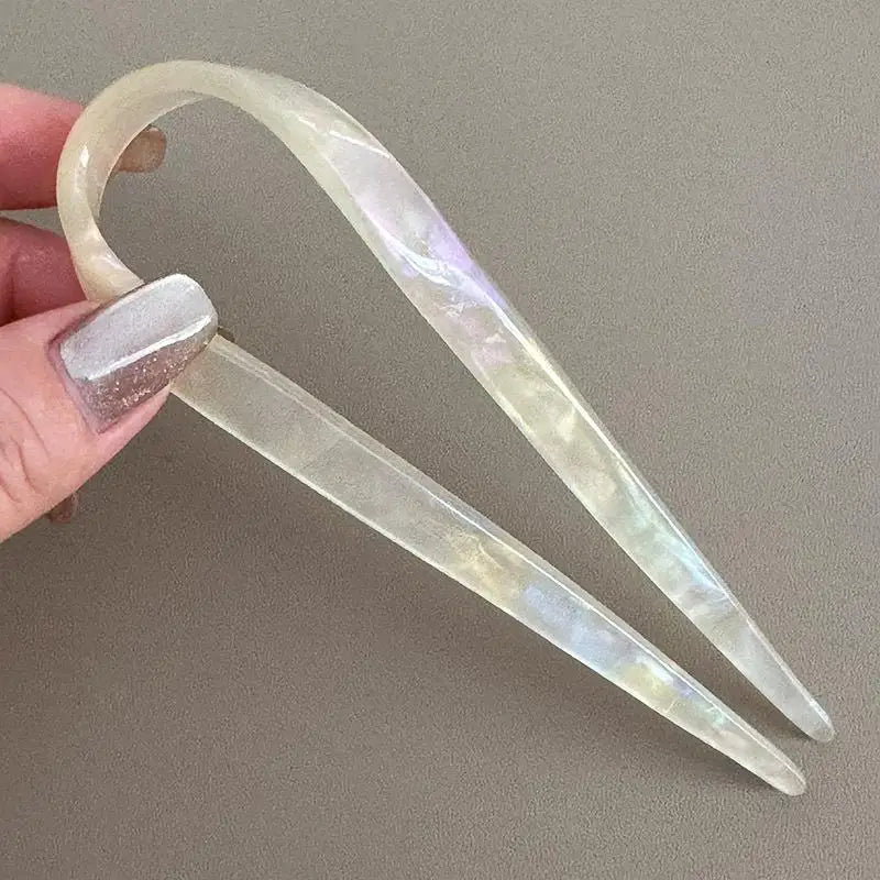 U-Shaped Hair Sticks Acetate Acrylic Hair Fork Hair Clips Fashion Bow Hairpin Geometr lifestyle view