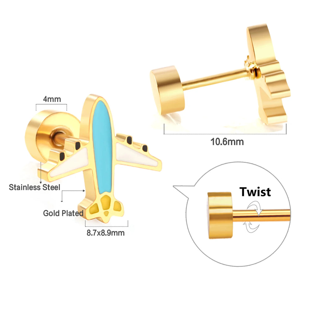 Cute Acrylic Animal Stud Earrings | Surgical Steel Hypoallergenic Earrings for Women lifestyle view