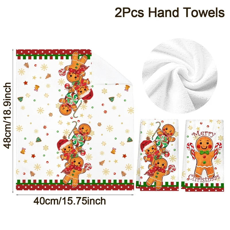 Christmas Party Gingerbread Man Dish Towel Navidad Natal alternate view