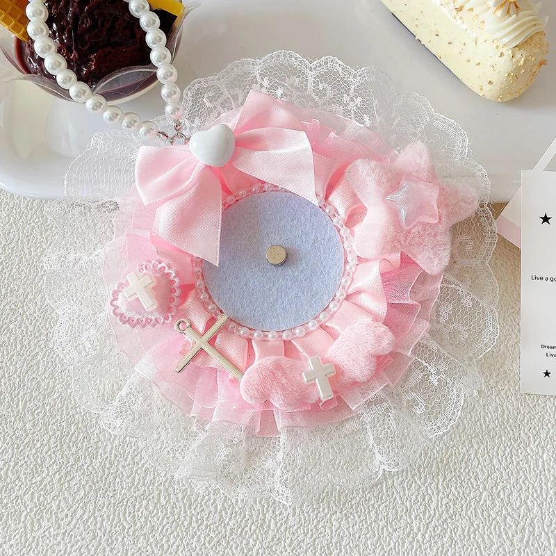 58mm Ita Bag Badge Holder Lace Badge Holder Itabag Decoration Fill Pin Holder Handmade B detail view