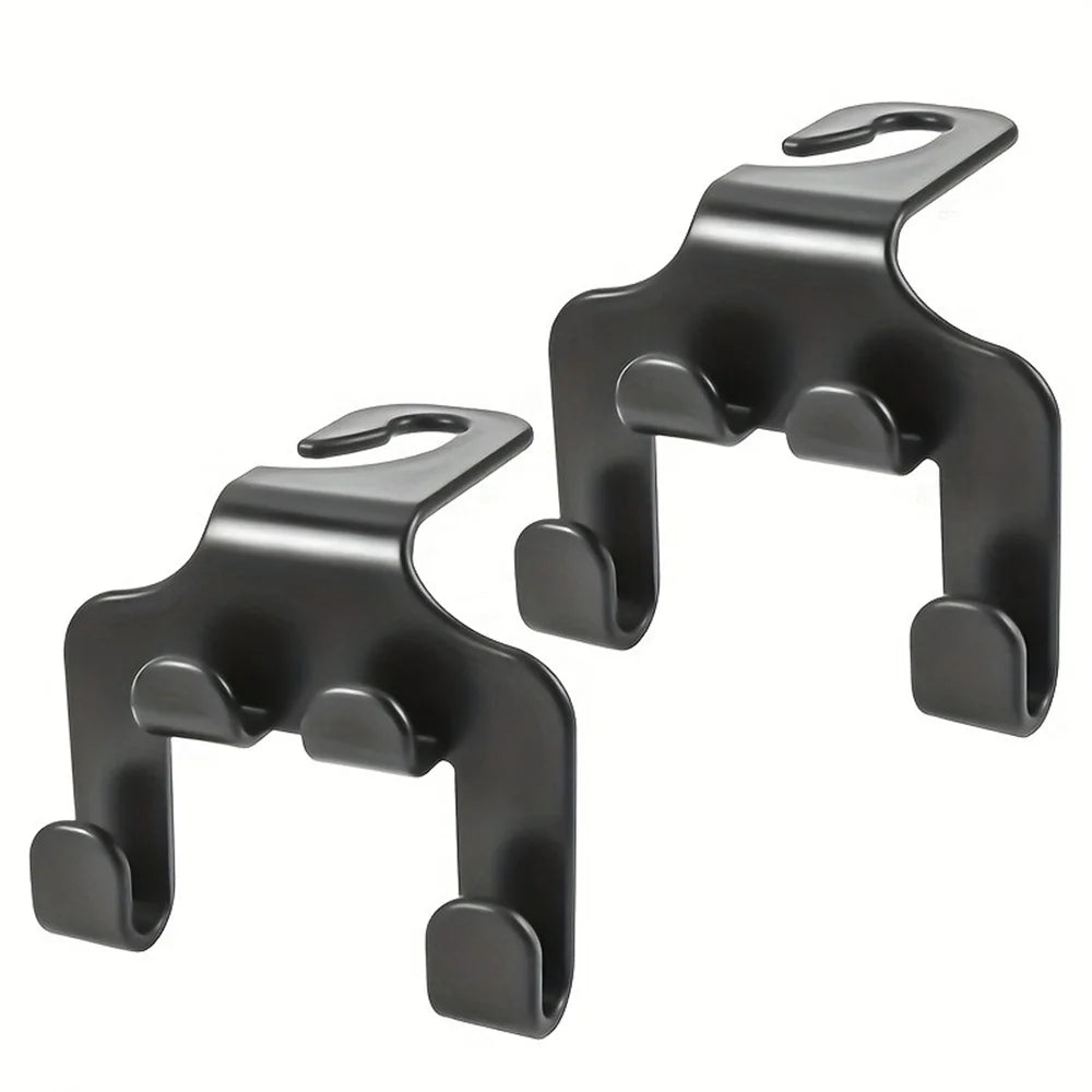 1/2/4pc Multifunctional Car Seat Back Hook Double Head Phone Hanger Headrest Hanging alternate view