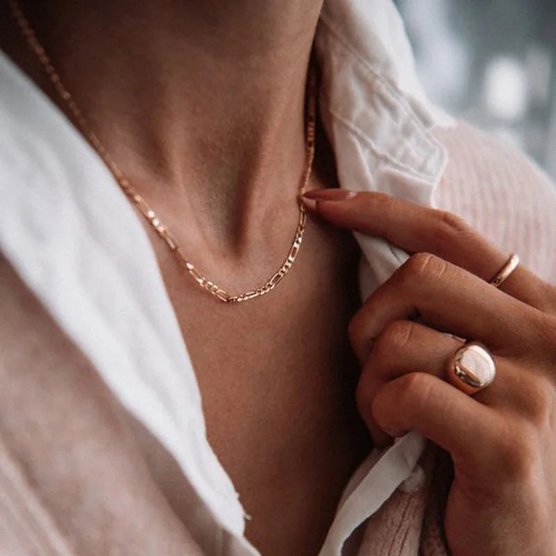 Vnox Figaro Chain for Men Women | Stainless Steel Cuban Link Choker detail view