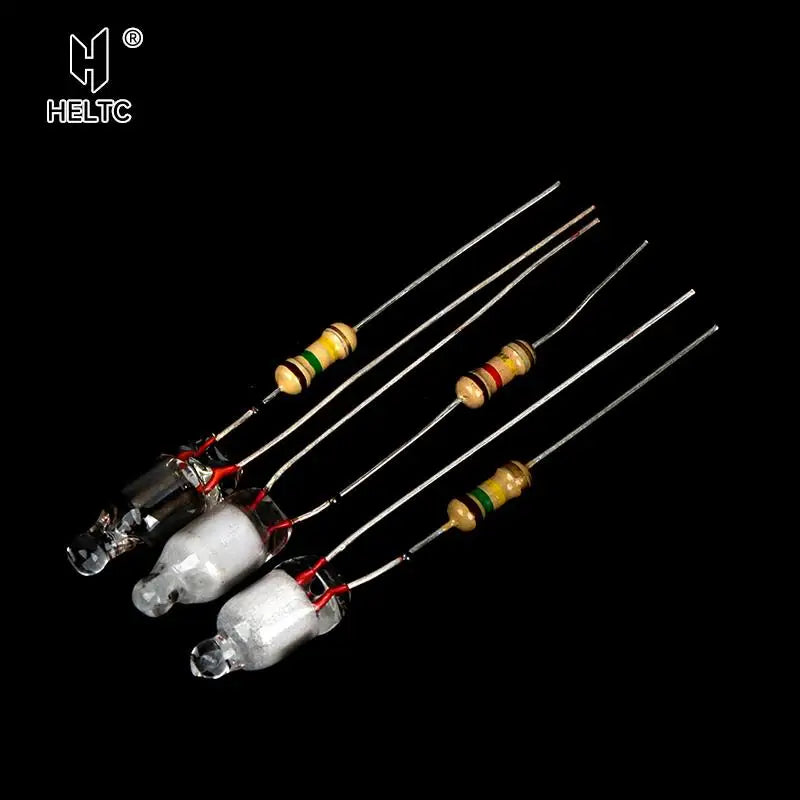 Neon Indicator Light Bulbs 4x10mm 5x13mm 220V | Main Power Pilot Lamp with Resistor close-up view