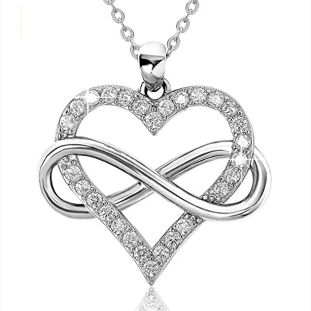 925 Sterling Silver Zircon Fashion Korean Women Elegant Round Pendant Necklace Birthd alternate view