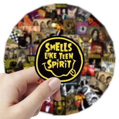 52 Pieces Nirvana Band Stickers | Rock Music Fan Decorative Decals for Laptops, Phone close-up view