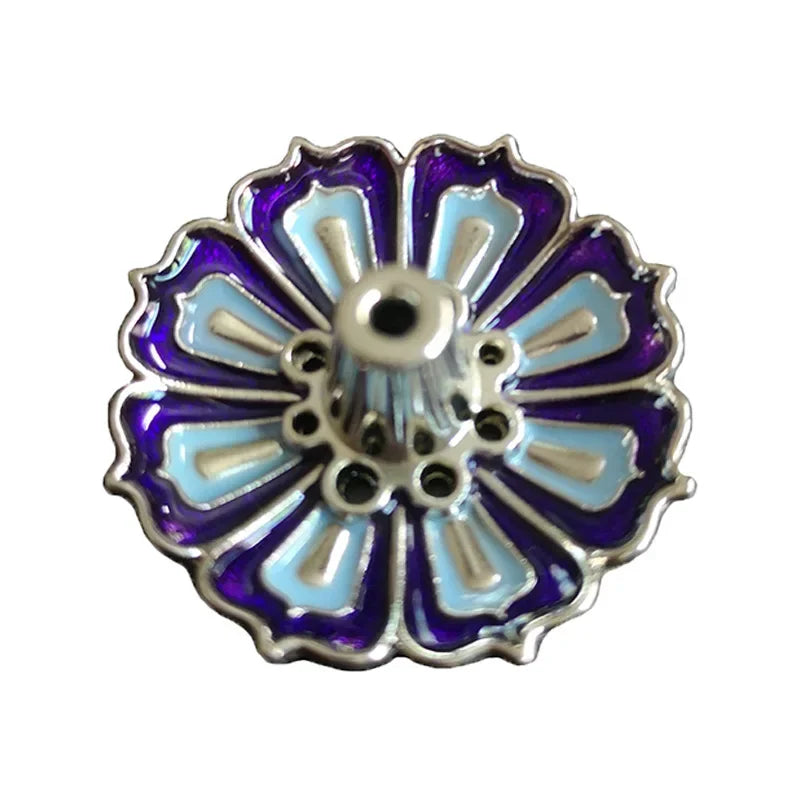 1 Pcs 9-Hole Copper Incense Holder Mini Lotus Flower Incense Sticks Burner Cones Censer detail view