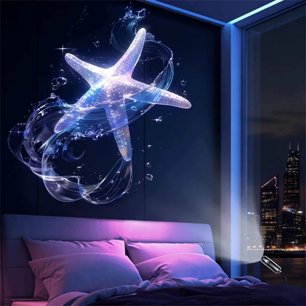 Ins Marine Projection Lamp | Background Projector Night Light for Bedroom Decor lifestyle view