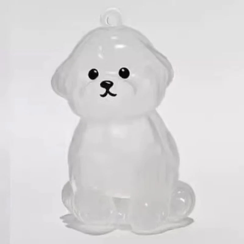 NEW Clear Puppy Hair Memorial Keepsake Capsule Pet's Dog Fur Container DIY Pendant Key close-up view