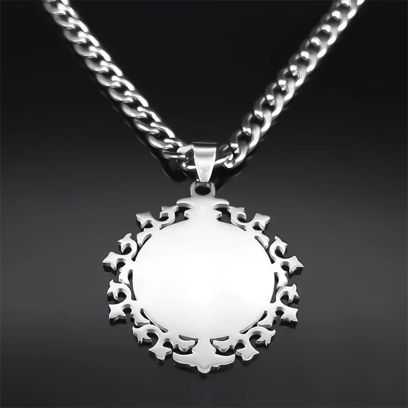 Seven Archangels Amulet Necklace | Stainless Steel Seal of Salomon Protection Talisman close-up view
