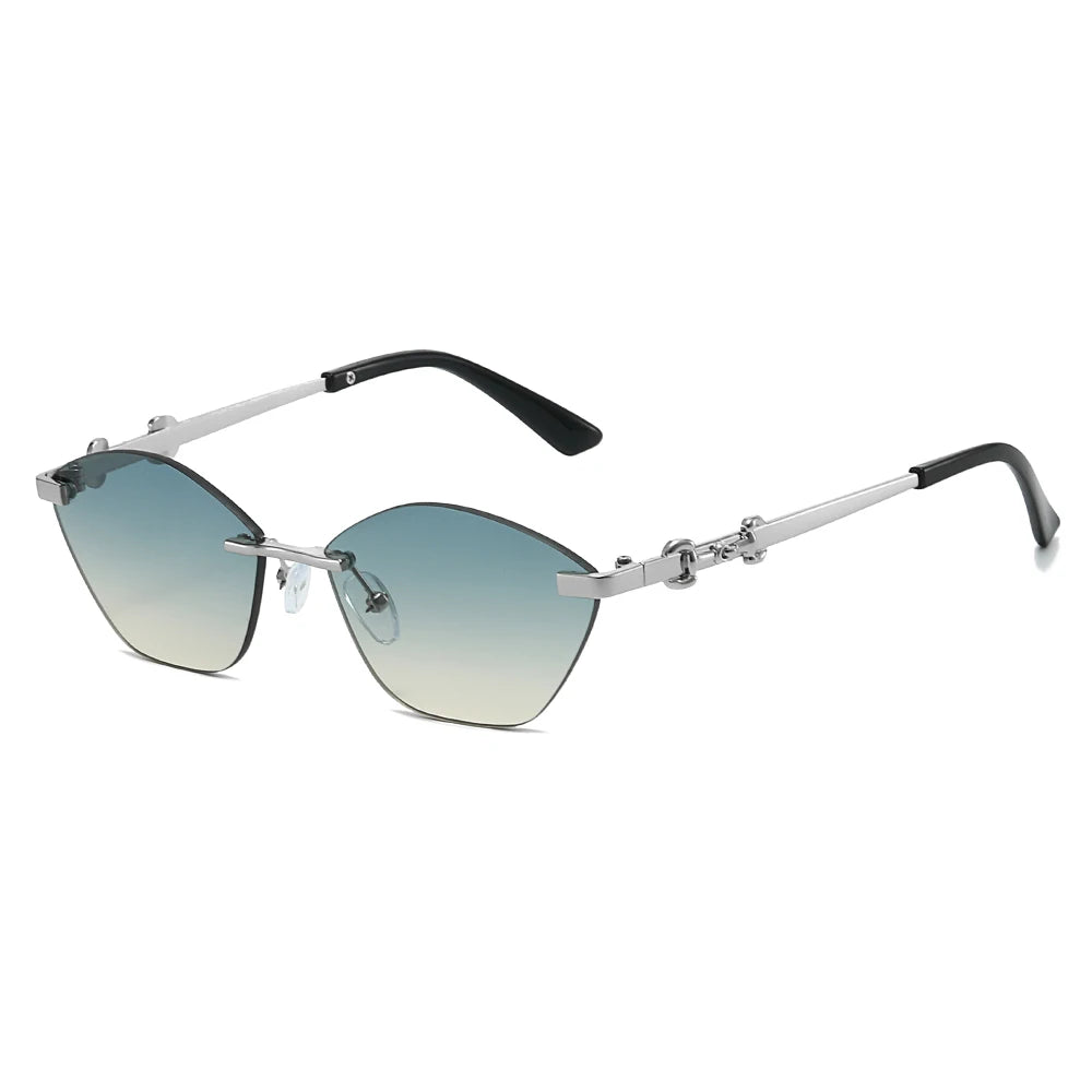 2026 Rimless Sunglasses for Men with Metal Chain Detail | Niche High-End UV Protectio lifestyle view