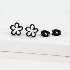 Multiple Stainless Steel Flower Stud Earrings Women Korean Daisy Mandala Rose Lotus E alternate view