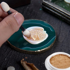Fire Lacquer Glitter Wax Seal Stamp | DIY Invitation Decor detail view