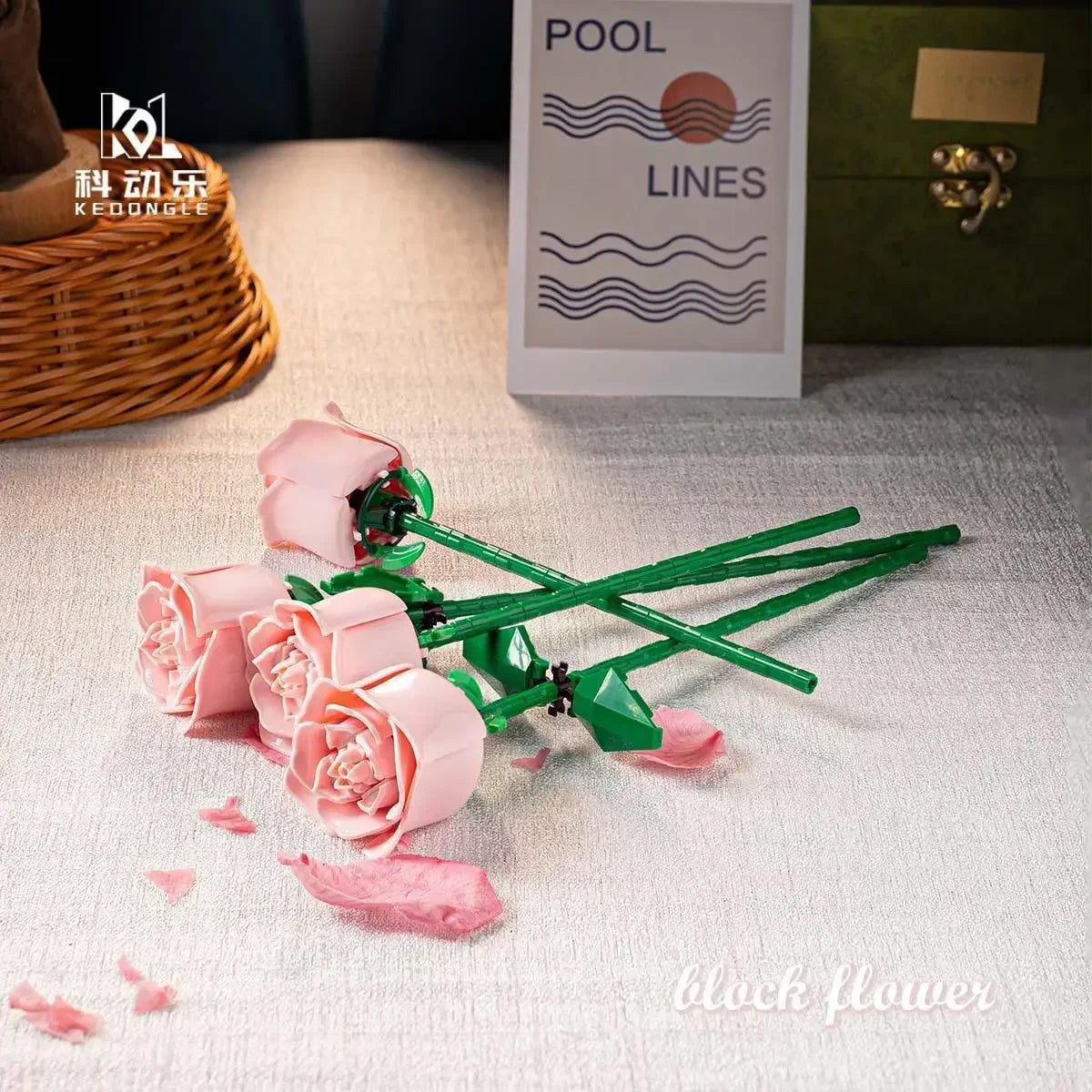 Eternal Flower Rose Building Block Set | Compatible Gift for Valentine's Day Teachers Da detail view