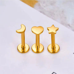 Nose Rings G23 Titanium Jewelry Labret Lip Studs Internally Threaded Earring Sexy Ear close-up view