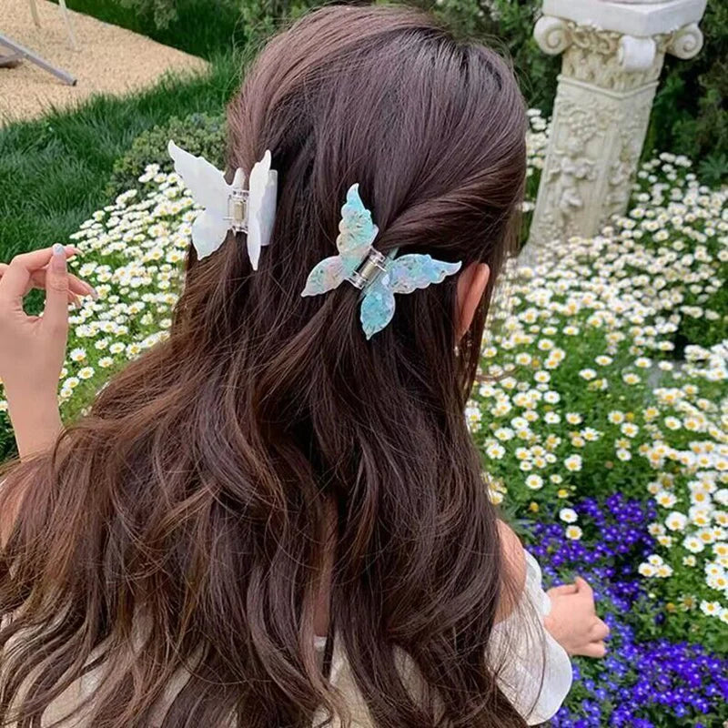 New Vintage Acetate Hair Claw Clip Sweet Butterfly Hair Clip Hairpin Barrettes Trendy lifestyle view