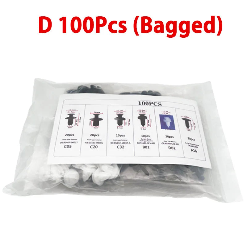 Auto Fastener Clip Mixed Car Body Push Retainer Pin Rivet Bumper Door Trim Panel Faste close-up view