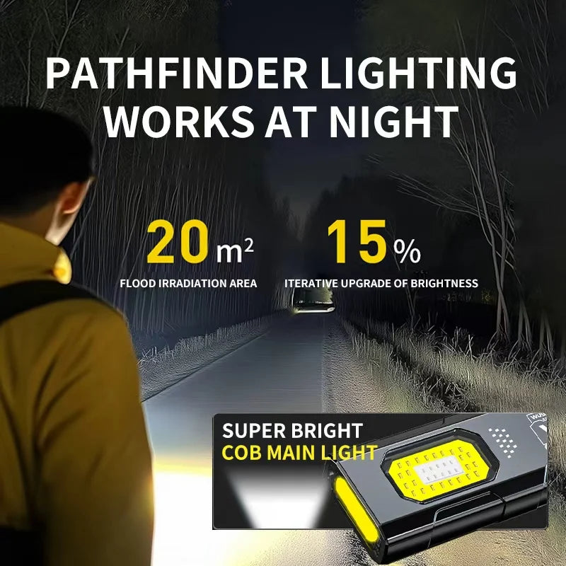 LED Keychain Flashlight Rechargeable | 550LM Portable Mini Torch with Magnet detail view